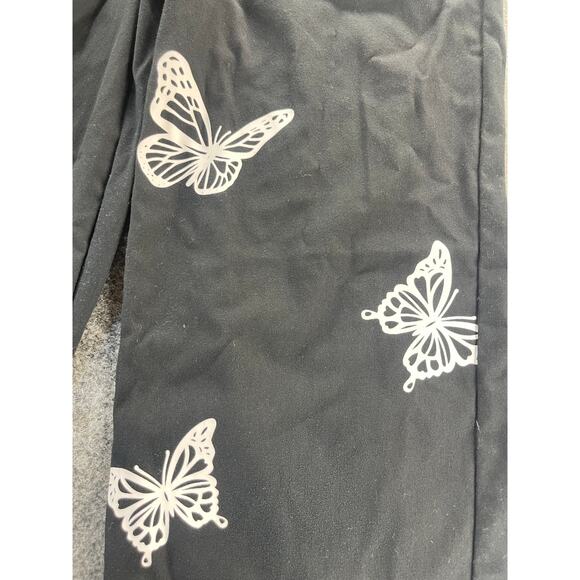 Unbranded Girls Black Butterfly Print Wide Leg Pants Youth - Picture 8 of 8